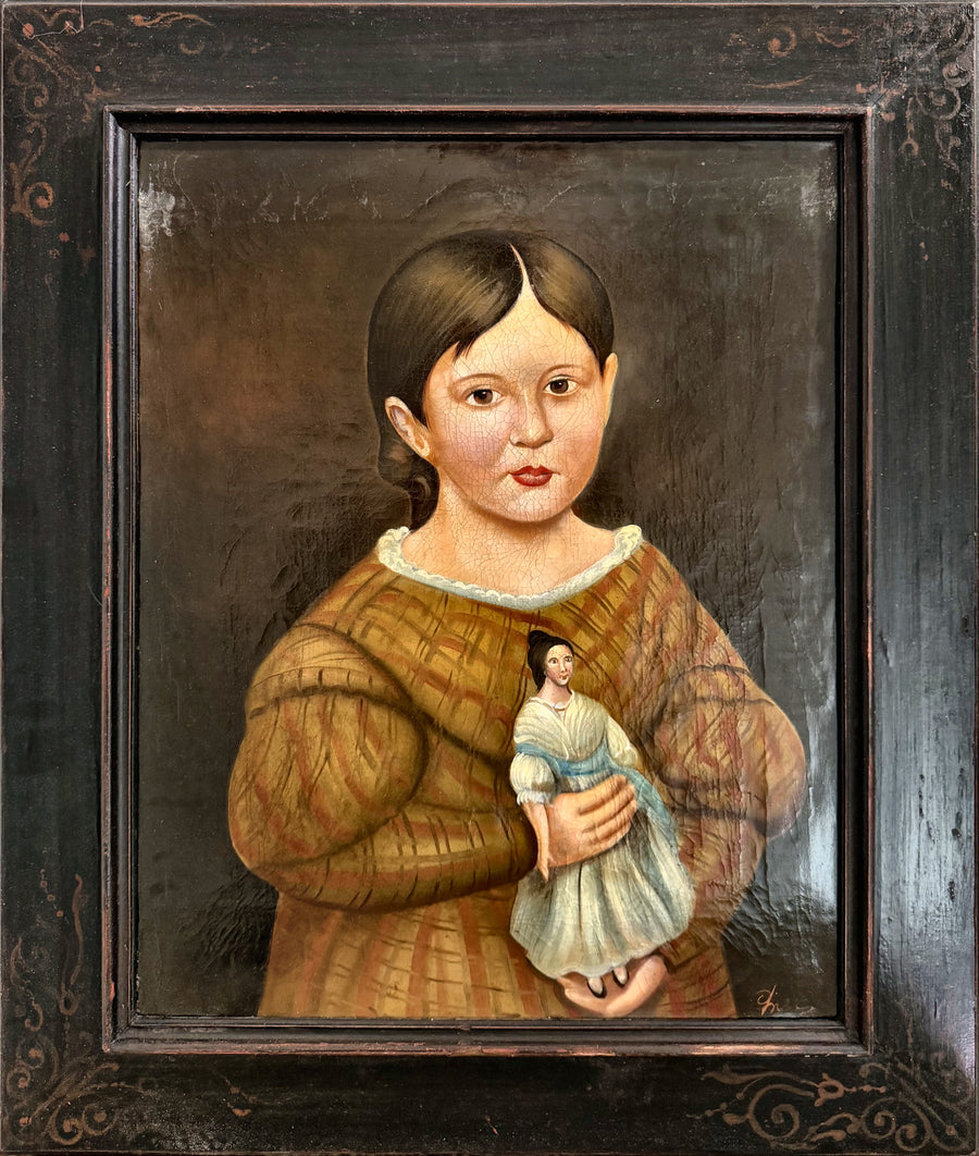 Mädchen mit einer Puppe – Unbekannt