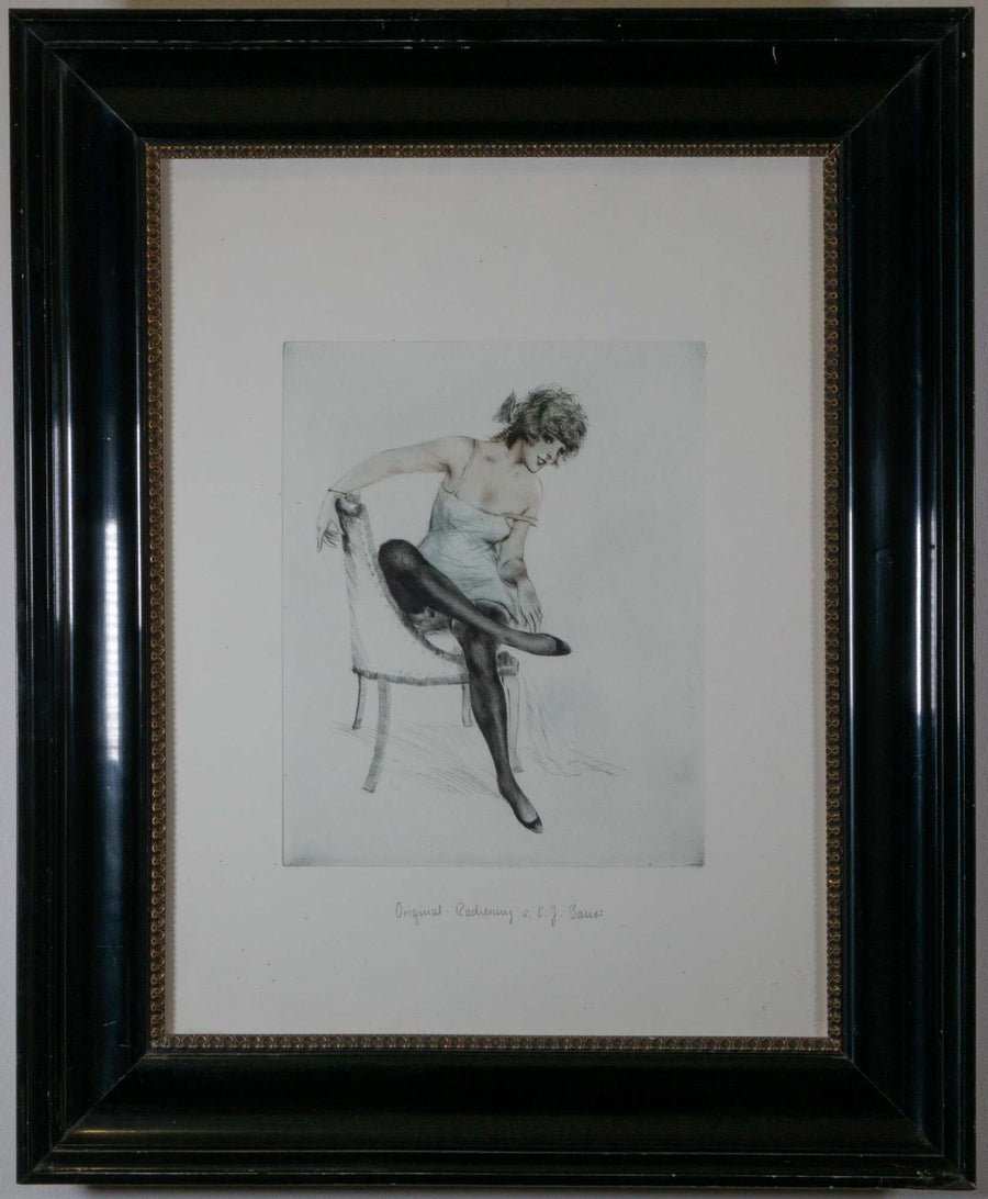 Sitzende elegante Frau — Carl Josef Bauer, Gesamtansicht