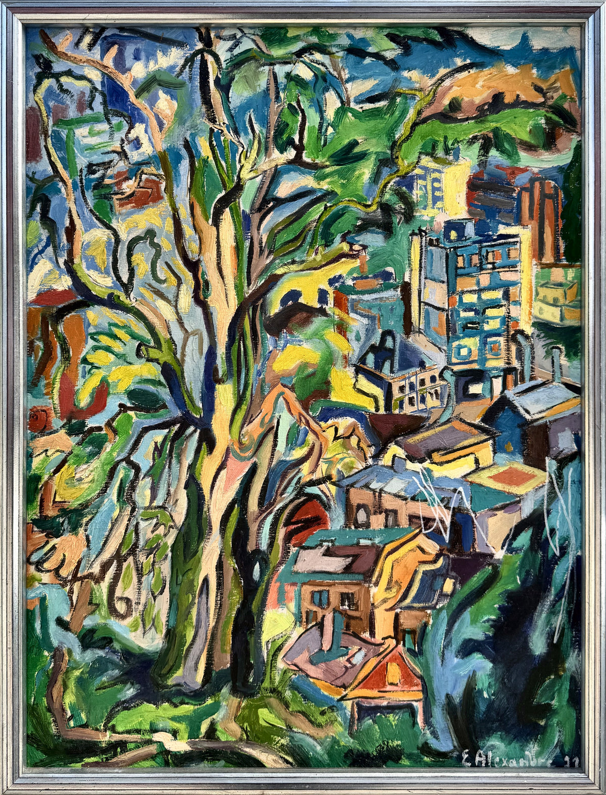 Stadt hinter dem Baum – E. Alexandre