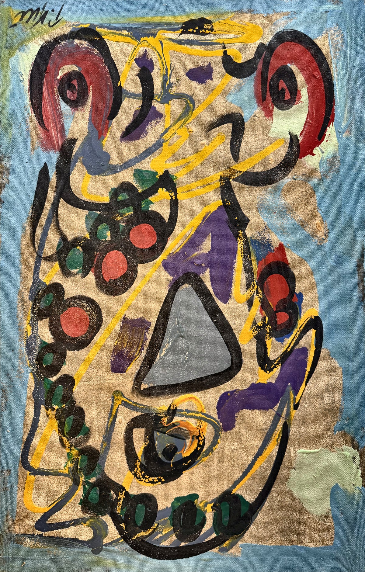 Abstrakte Frau mit roten Lippen – Peter Keil