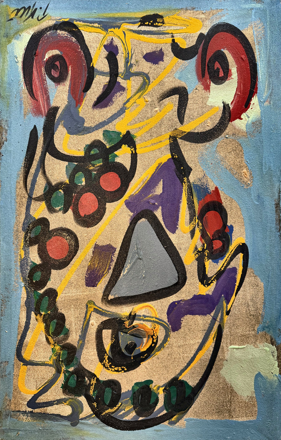 Abstrakte Frau mit roten Lippen – Peter Keil
