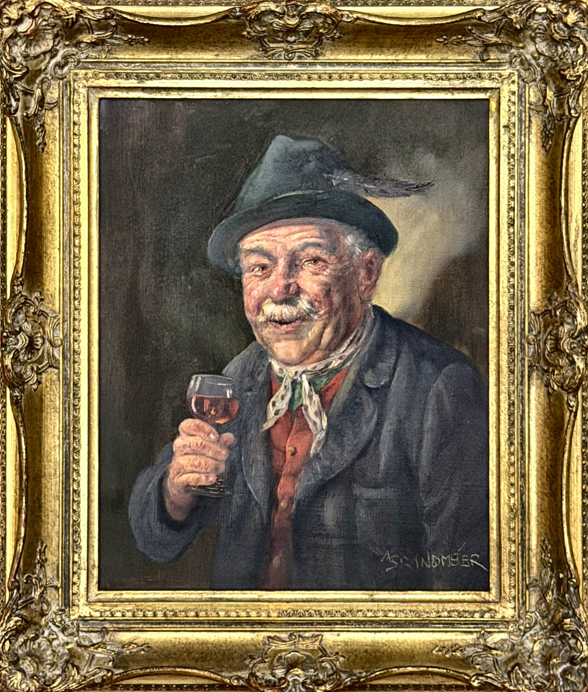 Mann mit Weinglas – A. Brandmeier