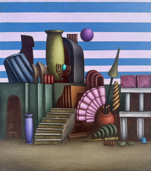 Surreale Komposition mit Treppe – Bernd Michael Schreiner
