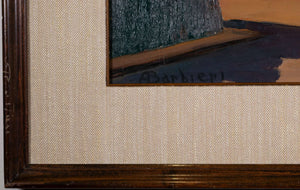 Straßenszene mit Laterne — Agostino Barbieri, Detail mit Signatur