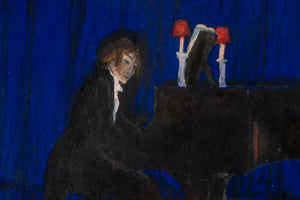 Pianist & Tänzerin — Franz Hienl-Merre, Detail mit Signatur