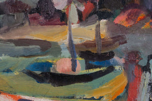 Stadt am Meer mit Fischerbooten am Strand — Heinrich Arrigo Wittler, Detailaufnahme