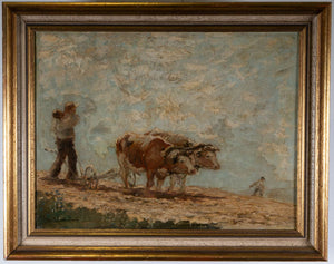 Trinkender Bauer mit einem Ochsengespann — FW. Sanderdons?, Gesamtansicht