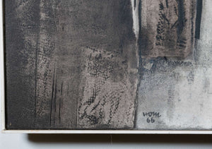 Texturierte Abstrakte Komposition — Heinz-Otto Müller-Erbach, Detail mit Signatur