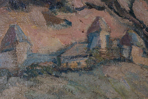 Post-impressionistische Landschaft — S. Stiner, Detail mit Signatur