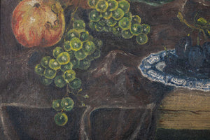 Stilleben mit Weintrauben — unbekannter Künstler, Detail mit Signatur