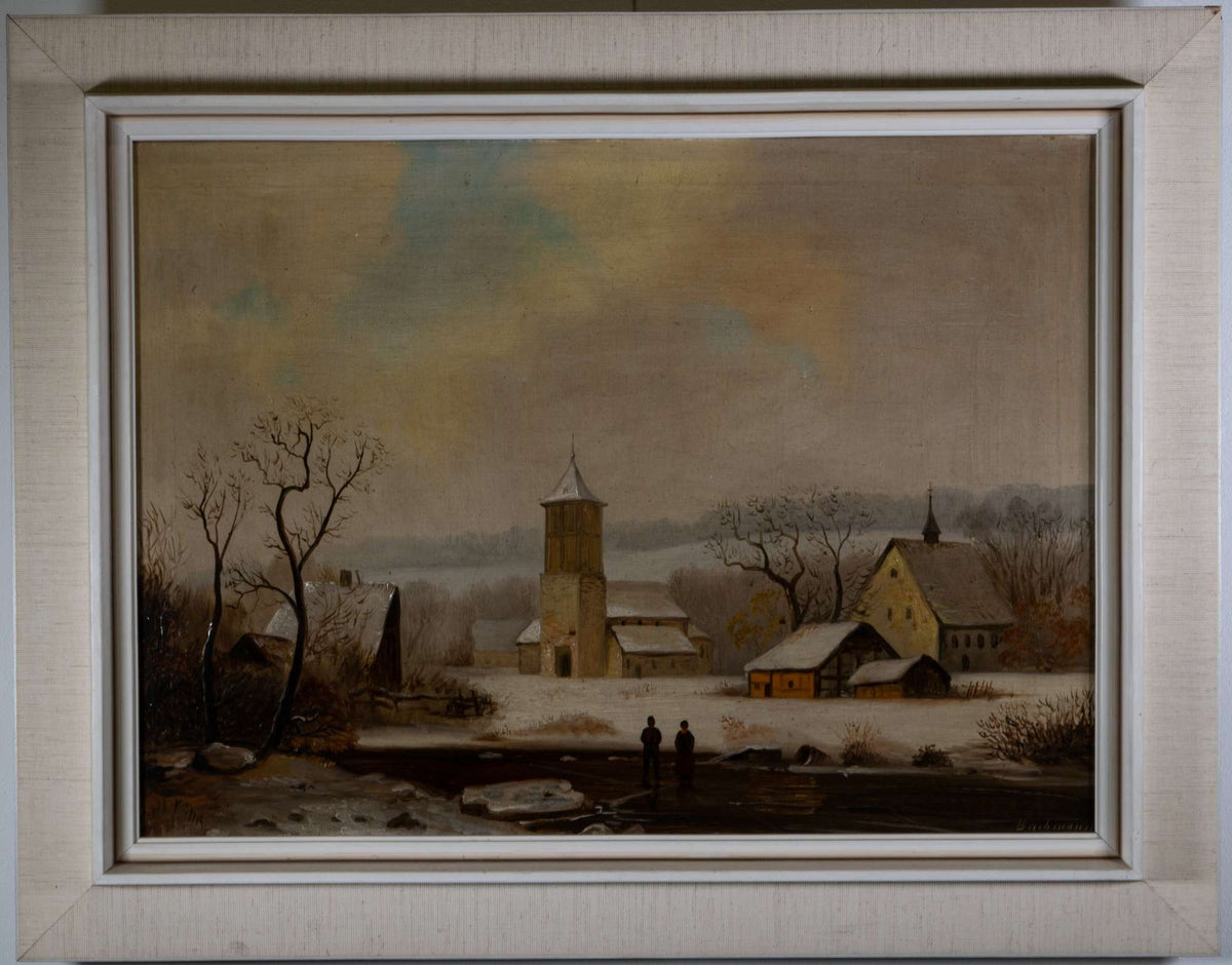 Verschneites Dorf — Bachmann, Gesamtansicht