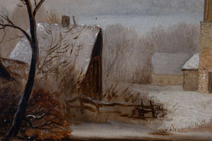 Verschneites Dorf — Bachmann, Detailaufnahme