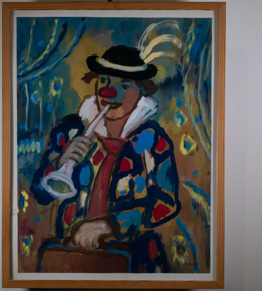 Clown spielt ein Horn — Franz-Josef Herold, Gesamtansicht