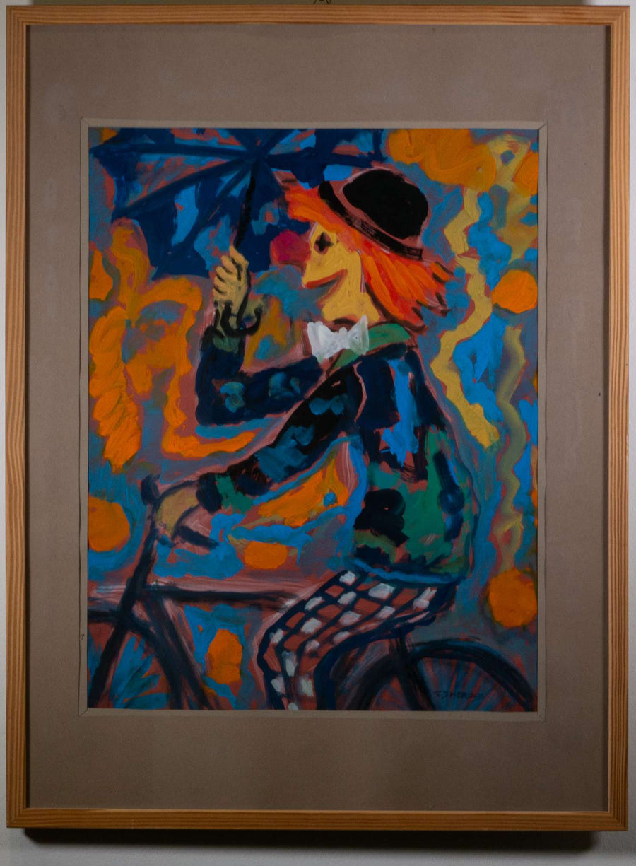 Clown auf einem Fahrrad — Franz-Josef Herold, Gesamtansicht