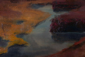 Sumpfland unter dramatischem Himmel — unbekannter Künstler, Detail mit Signatur