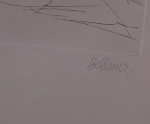 Tête à la rose — Hans Bellmer, Detail mit Signatur