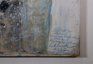 Selbst einen herunterlaufenden Strich bewundernd — Wolfgang Schlick, Detail mit Signatur
