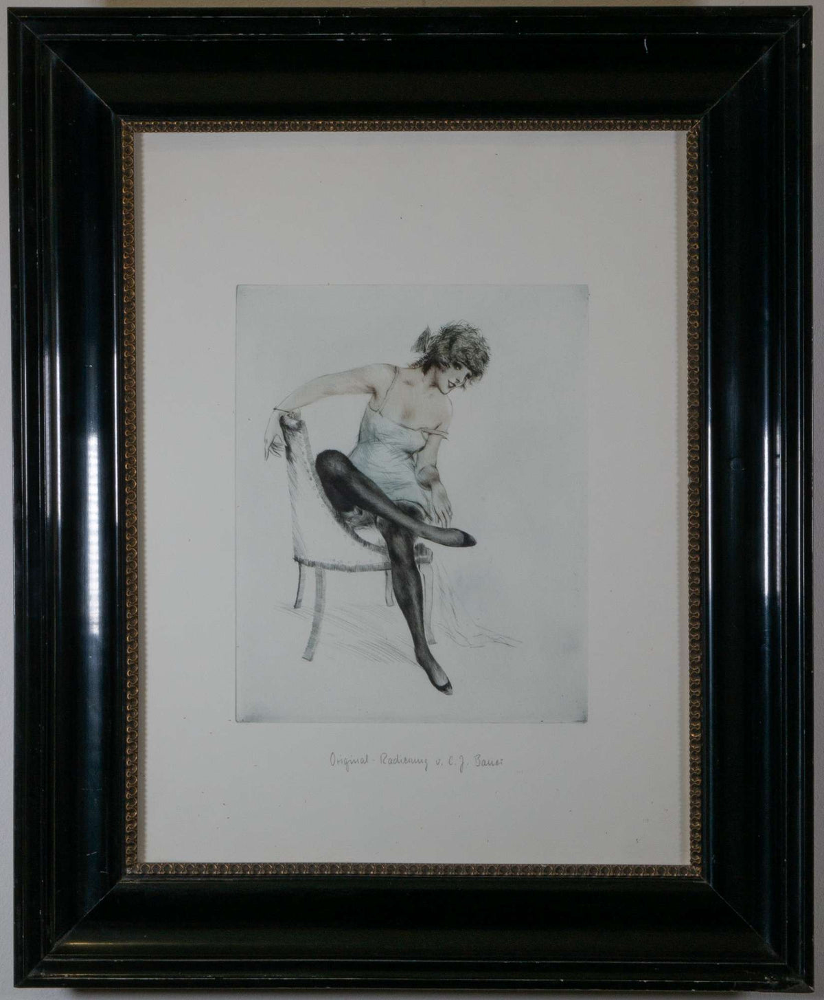 Sitzende elegante Frau — Carl Josef Bauer, Gesamtansicht