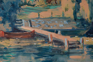 Impressionistisches Seeufer mit Bäumen — Reinhard Pfaehler von Othegraven, Detailaufnahme