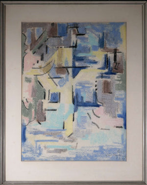 Geometrisch-abstrakte Komposition in Pastell — unbekannter Künstler, Gesamtansicht
