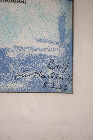 Geometrisch-abstrakte Komposition in Pastell — unbekannter Künstler, Detailaufnahme
