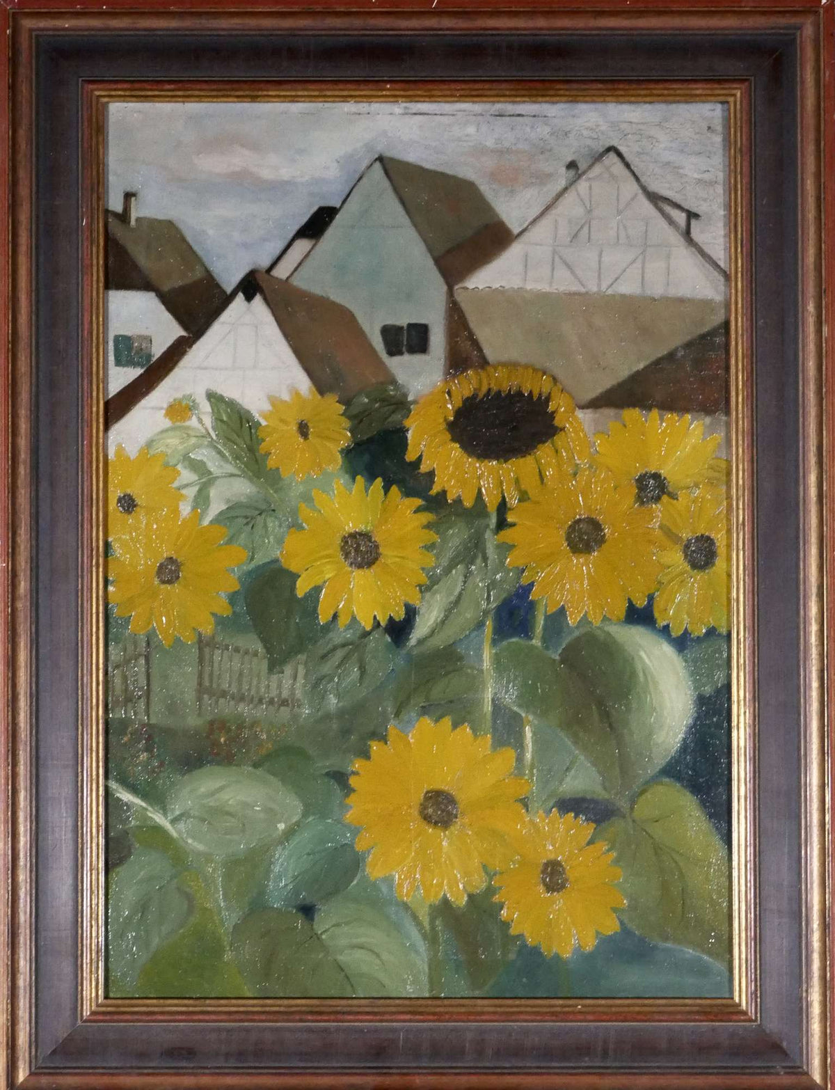 Sonnenblumen in einem ländlichen Dorf — unbekannter Künstler, Gesamtansicht