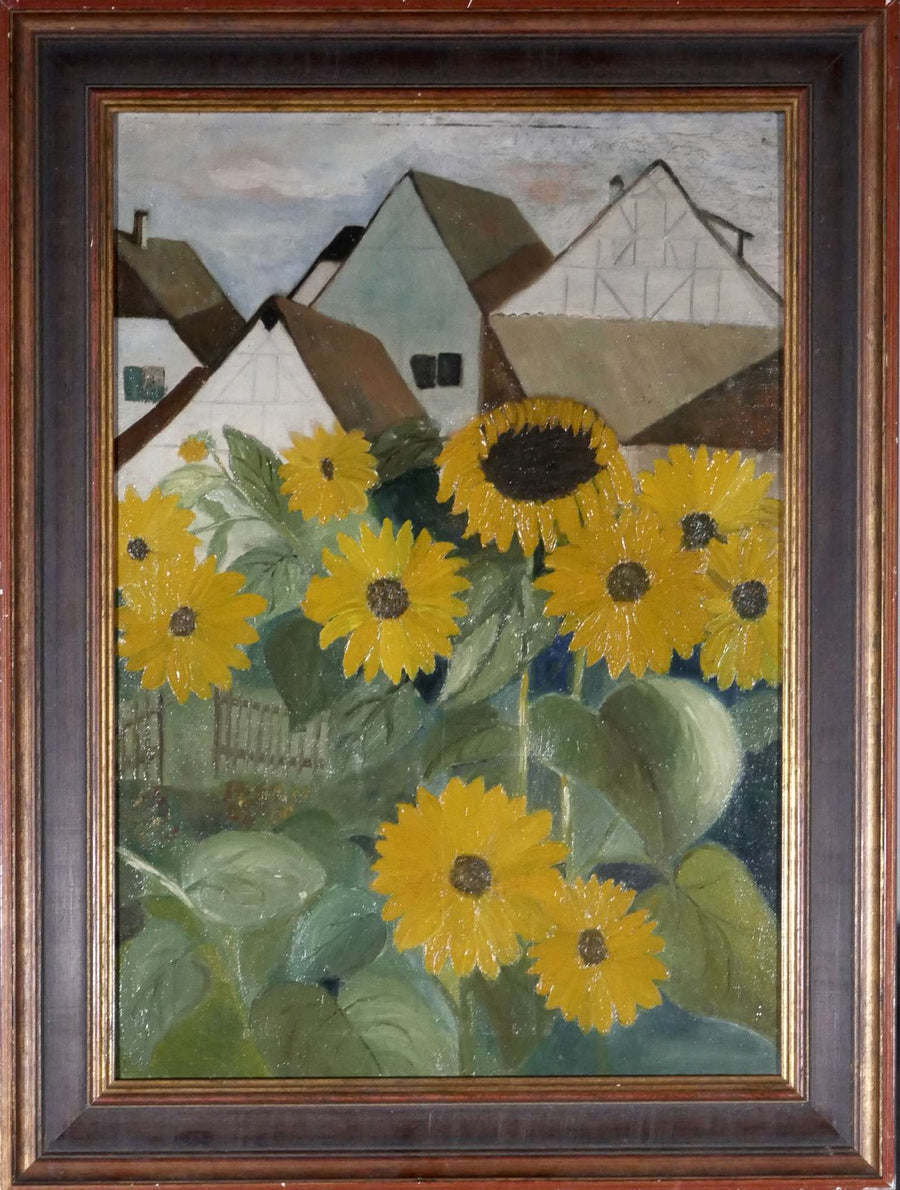 Sonnenblumen in einem ländlichen Dorf — unbekannter Künstler, Gesamtansicht