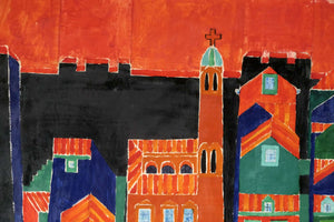 Rote Stadt — Braco Bravacic, Detail mit Signatur