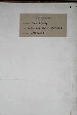 Spritzende Farben Abstrakt — Sam Francis, Detail mit Signatur